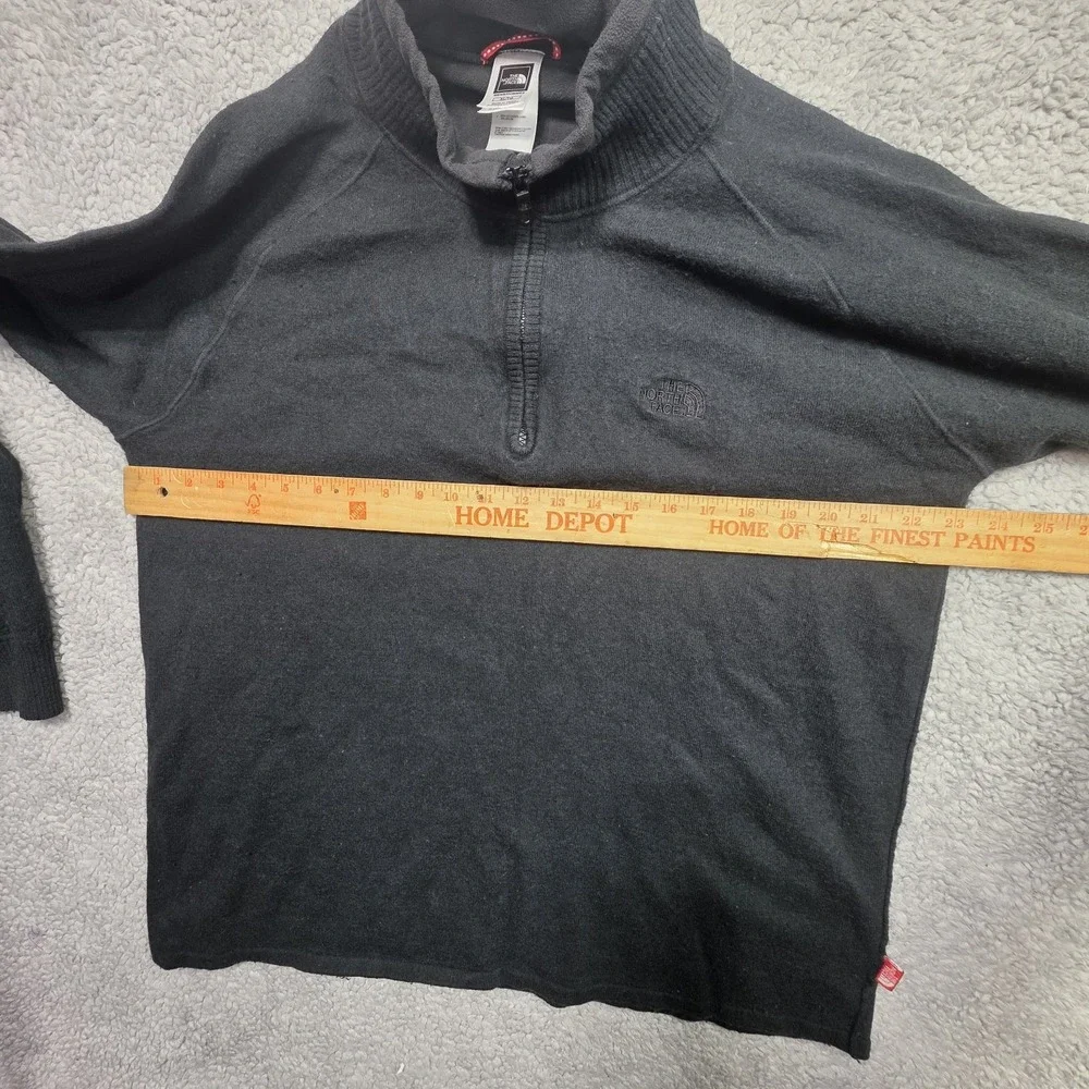 The North Face Sweater Mens Size‎ XLARGE Black 1/4 Zip Mock Neck Wool Blend